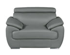 4571 Modern Genuine Leather 3-Piece Sofa Set - Dark Grey - SKU 4571-LV GRAY 3PC (S/L/C) - GROUP - view 7