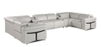 1126 Divanitalia 8-Piece U-Shaped Sectional Sofa in Top Grain Italian Leather with 4 Power Recliners & Power Headrests
