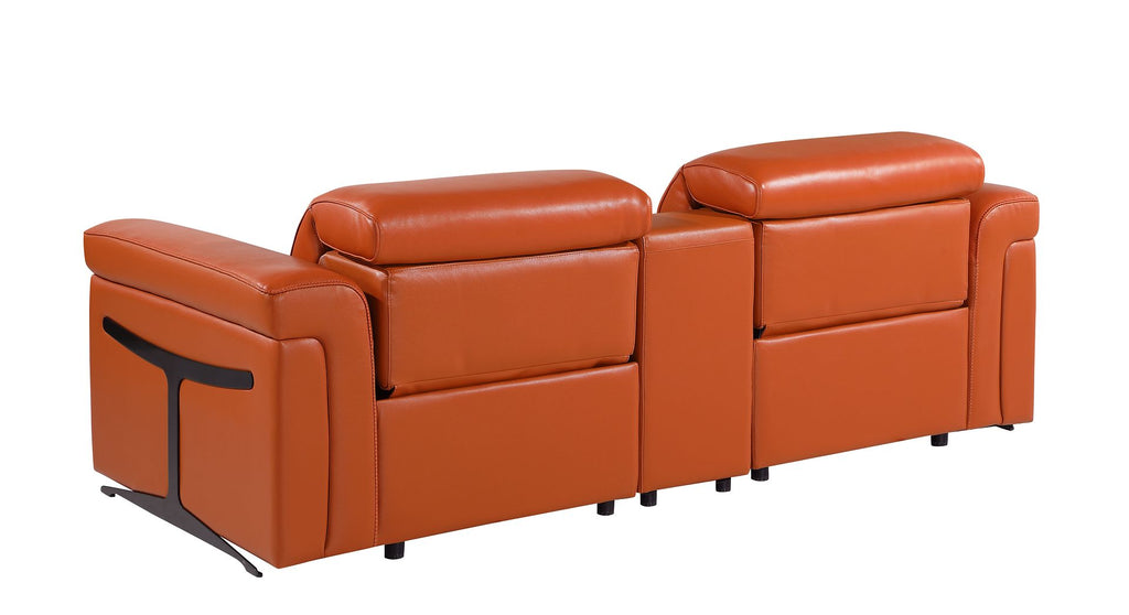 1126 Divanitalia 3-Piece Modular Power Reclining Loveseat in Top Grain Italian Leather with 2 Power Recliners & Power Headrests
