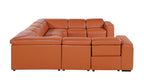 1224 Divanitalia 8-Piece U-Shaped Sectional Sofa in Top Grain Italian Leather with 4 Power Recliners & Power Headrests