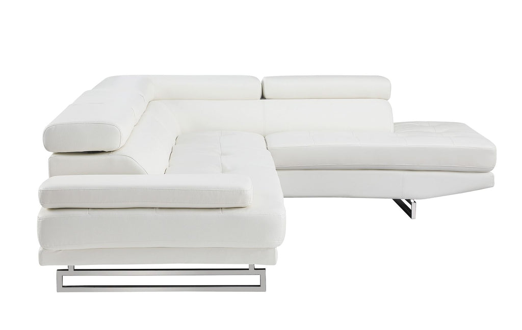 8136 Right Arm Facing Chaise with Adjustable Headrest in Genuine Leather