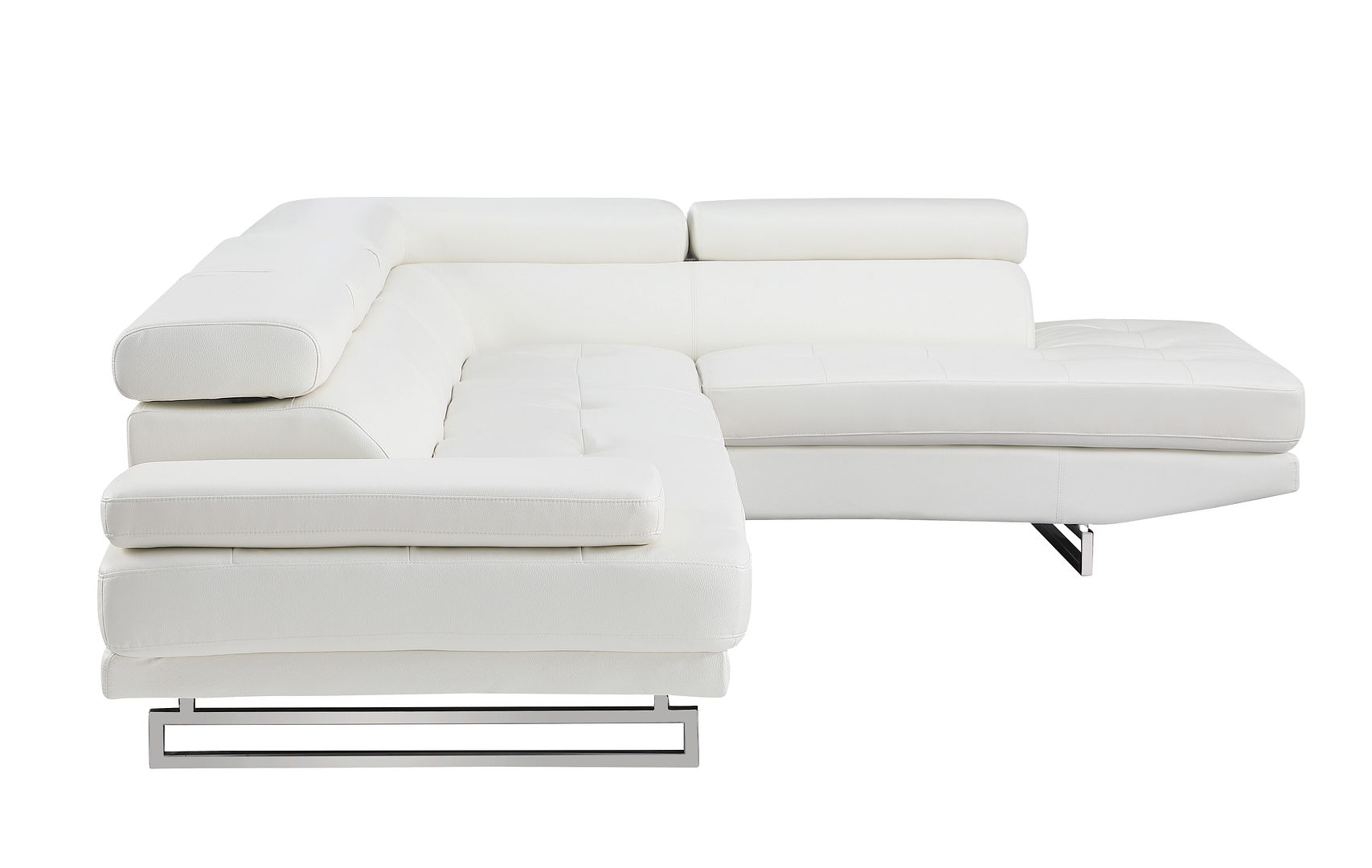 8136 Right Arm Facing Chaise with Adjustable Headrest in Genuine Leather