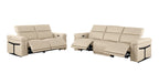 1126 Divanitalia 5-Piece Modular Power Reclining Sofa and Loveseat Set in Top Grain Italian Leather with 4 Power Recliners & Power Headrests - Beige - SKU 1126-BEIGE-5.4-HT-2PC - view 4