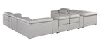 9762 Divanitalia 12-Piece U-Shaped Top Grain Italian Leather Sectional Sofa with 4 Power Recliners