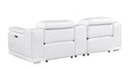 9762 Divanitalia 3-Piece Modular Power Reclining Console Loveseat with 2 Power Recliners in Top Grain Italian Leather