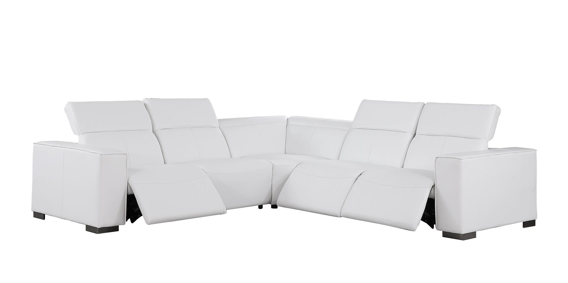 1208 Leather Reclining Set - Sofa & Loveseat with 4 Power Recliners
