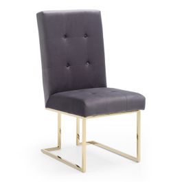 Legend Modern Grey Fabric & Gold Dining Chair (Set of 2)