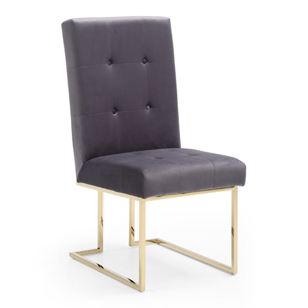 Legend Modern Grey Fabric & Gold Dining Chair (Set of 2)