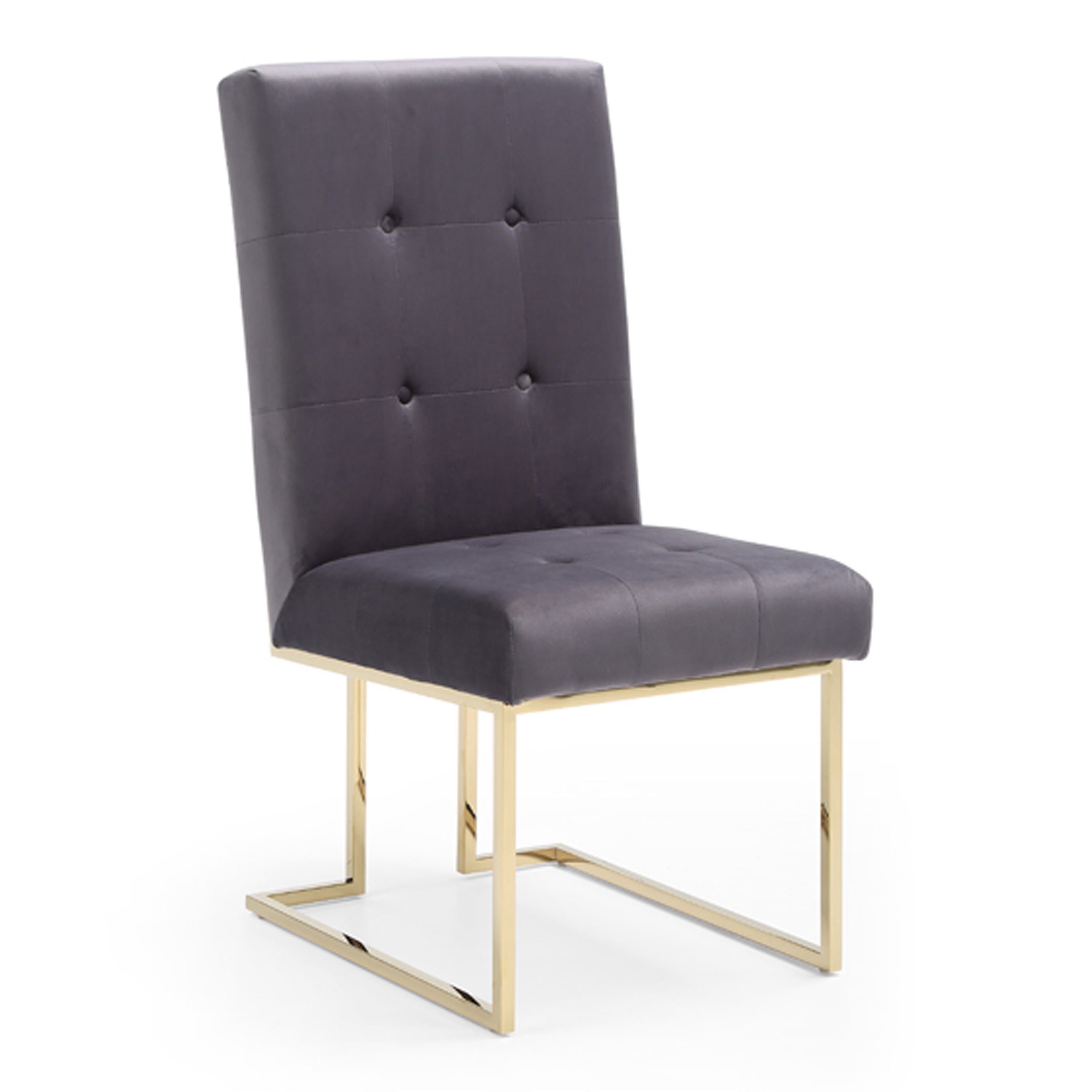 Legend Modern Grey Fabric & Gold Dining Chair (Set of 2)