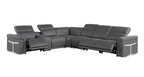 1126 Divanitalia 7-Piece L-Shaped Sectional Sofa in Top Grain Italian Leather with 3 Power Recliners & Power Headrests - Dark Grey - SKU 1126-DK-GREY-SEC-7PC-3PWR-SECTIONAL-GROUP - view 3
