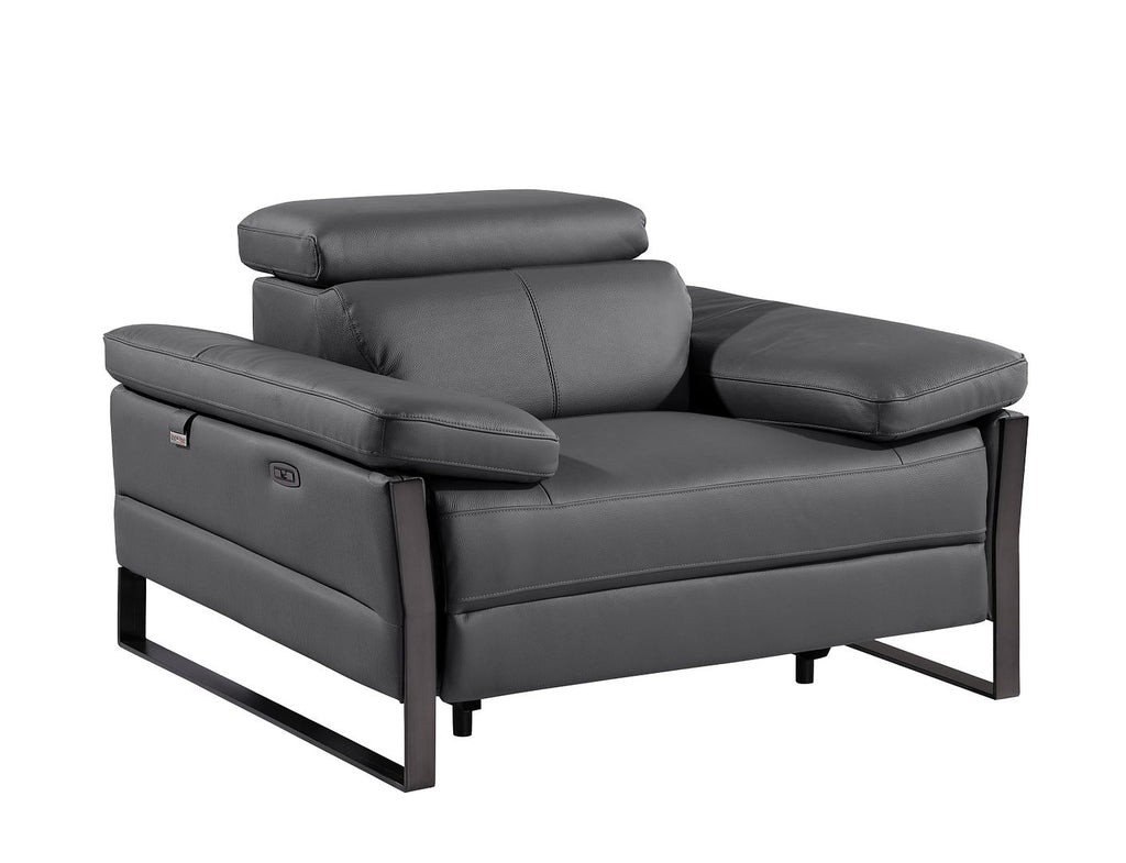 1246 Divanitalia Power Reclining Arm Chairwith Power Headrests - Top Grain Italian Leather