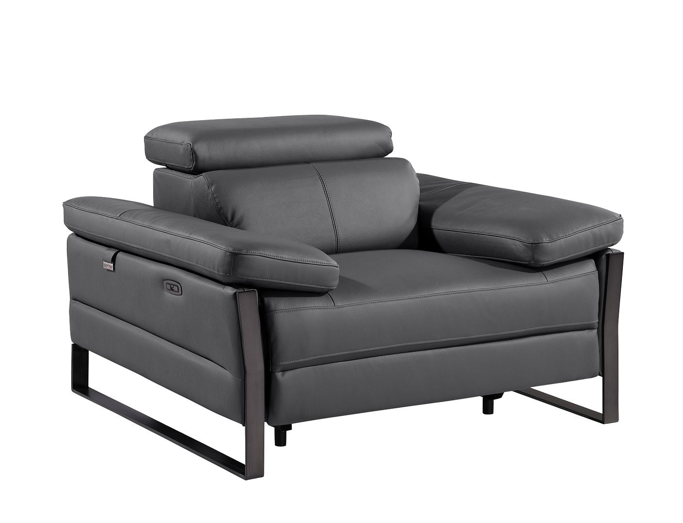 1246 Divanitalia Power Reclining Arm Chairwith Power Headrests - Top Grain Italian Leather
