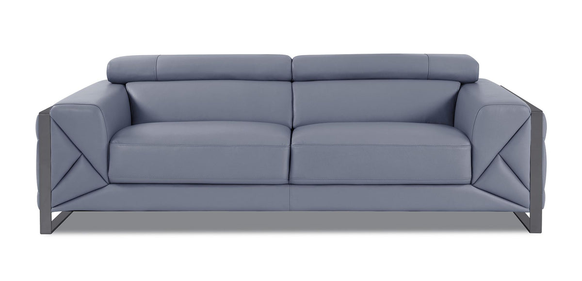 903 Divanitalia Sofa with Adjustable Headrest in Top-grain Italian Leather - Light Blue - SKU 903-S-LIGHT BLUE