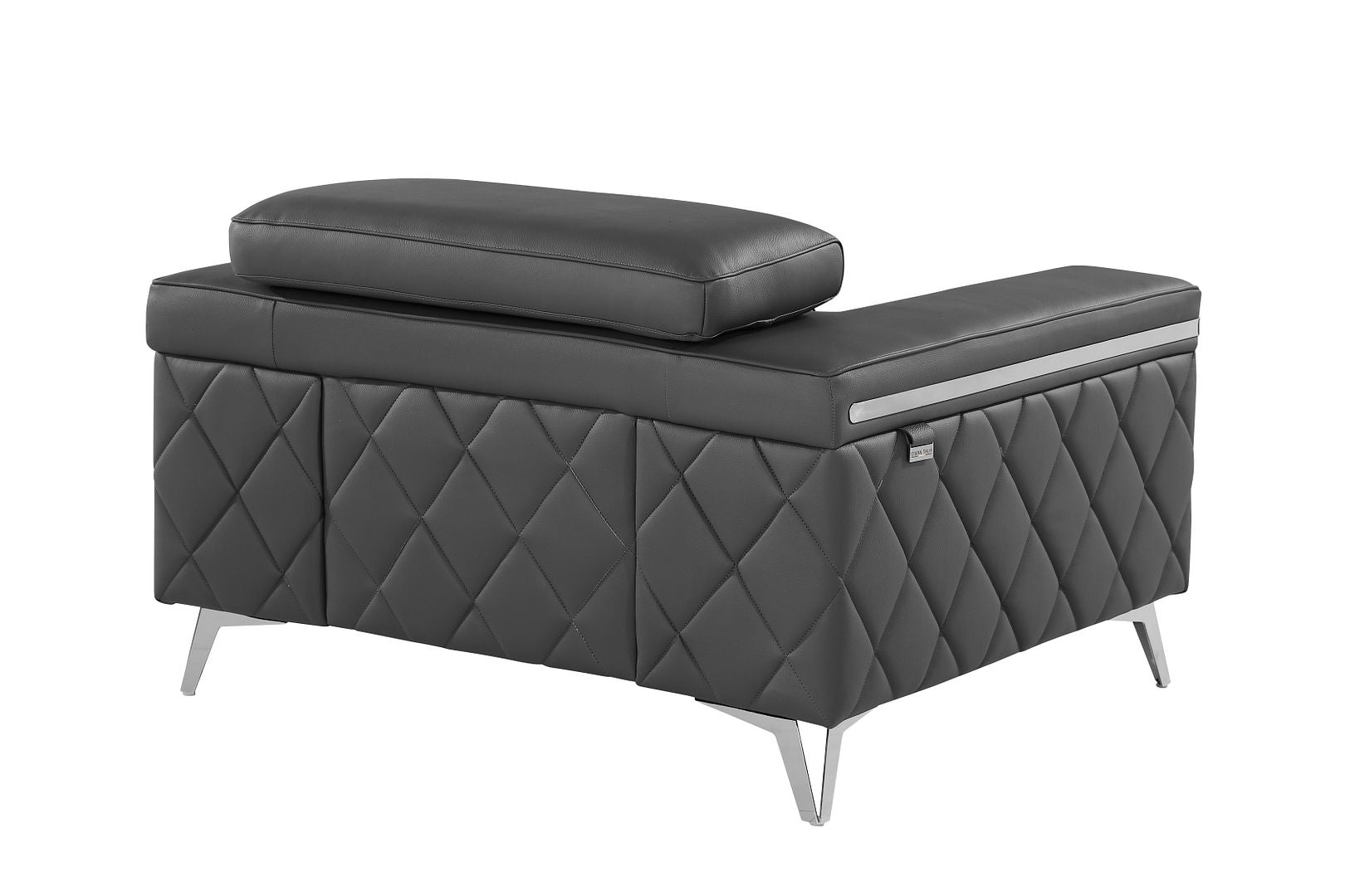 1140 Divanitalia Chair with Adjustable Headrest in Top-grain Italian Leather