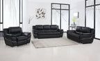 4572 Modern Genuine Leather 3-Piece Sofa Set - Black - SKU 4572 BLACK 3PC (S/L/C) - GROUP