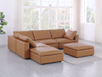 1100 Divanitalia 6-Piece Left Arm Facing 3-Seat Sectional Sofa - Cognac - SKU 1100-COGNAC-6.4-LAF