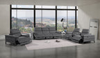 1246 Divanitalia Modular Power Triple Reclining Sofa, Console Loveseat, and Chair Set with Power Headrests - Top Grain Italian Leather - Dark Grey - SKU 1246-DK-GREY-7.6-HT-3PC - view 2