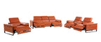1246 Divanitalia Modular Power Dual Reclining Sofa, Console Loveseat, and Chair Set with Power Headrests - Top Grain Italian Leather - Camel - SKU 1246-CAMEL-7.5-HT-3PC - view 4