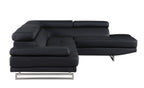 8136 Right Arm Facing Chaise with Adjustable Headrest in Genuine Leather