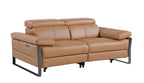 1246 Divanitalia Top Grain Italian Leather Loveseat with Power Headrest