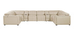 1224 Divanitalia 8-Piece U-Shaped Sectional Sofa in Top Grain Italian Leather with 4 Power Recliners & Power Headrests