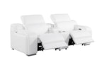 1116 Divanitalia 3-Piece Modular Power Reclining Console Loveseat in Top Grain Italian Leather with 2 Power Recliners & Power Headrests