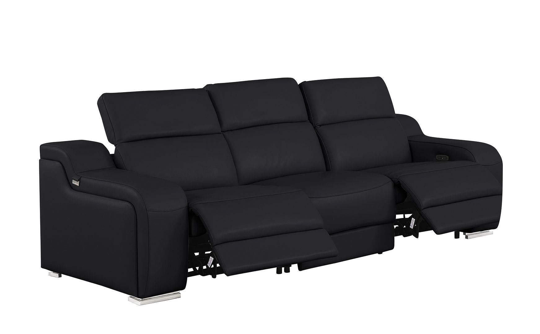 1116 Divanitalia 3-Piece Modular Power Reclining Sofa in Top Grain Italian Leather with 2 Power Recliners & Power Headrests