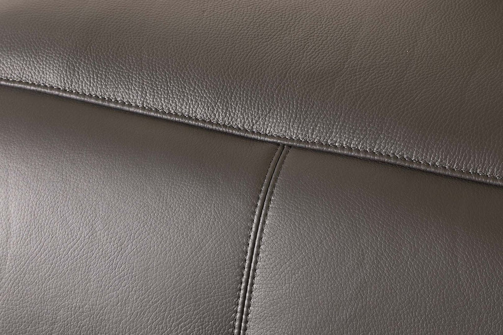 9762 Divanitalia 2-Piece Modular Power Reclining Console with 2 Power Recliners in Top Grain Italian Leather
