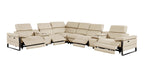 1246 Divanitalia 8-Piece U-Shaped Modular Power Reclining Sectional Sofa with 4 Power Recliners and Power Headrests - Top Grain Italian Leather