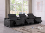 9762 Divanitalia 5-Piece Modular Power Reclining Sofa and Loveseat Set with 3 Power Recliners in Top Grain Italian Leather