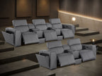 1224 Divanitalia 8-Piece Modular Power Reclining Sofa & Loveseat Set in Top Grain Italian Leather with 5 Power Recliners & Power Headrests - Dark Grey - SKU 1224-DK-GREY-8.5-HT-2PC - view 3
