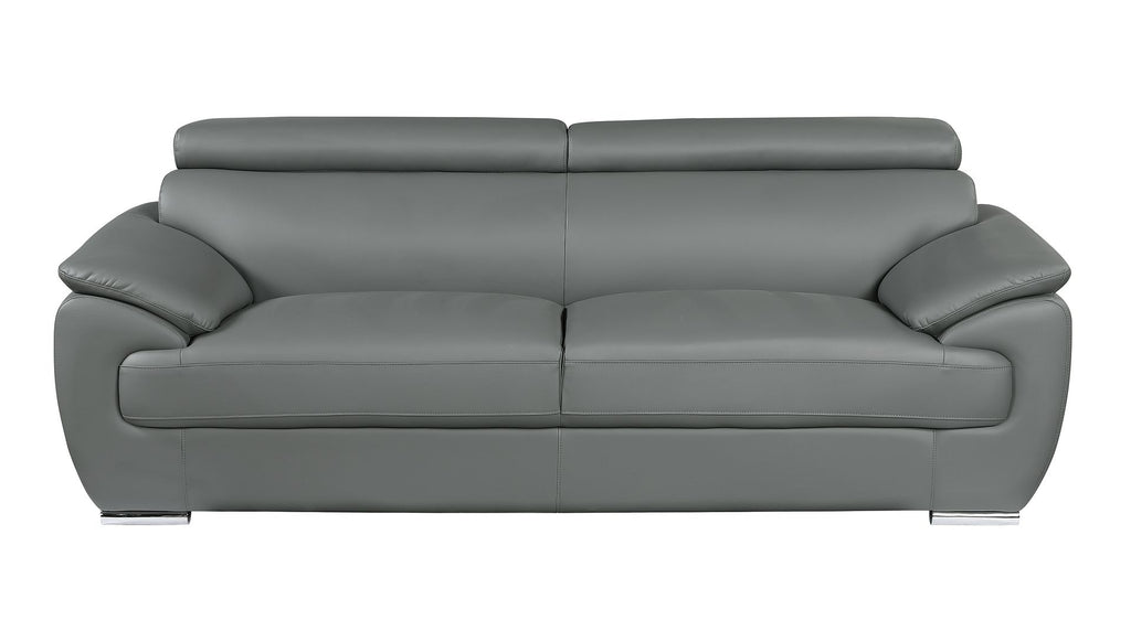 4571 Modern Genuine Leather 3-Piece Sofa Set - Dark Grey - SKU 4571-LV GRAY 3PC (S/L/C) - GROUP - view 3