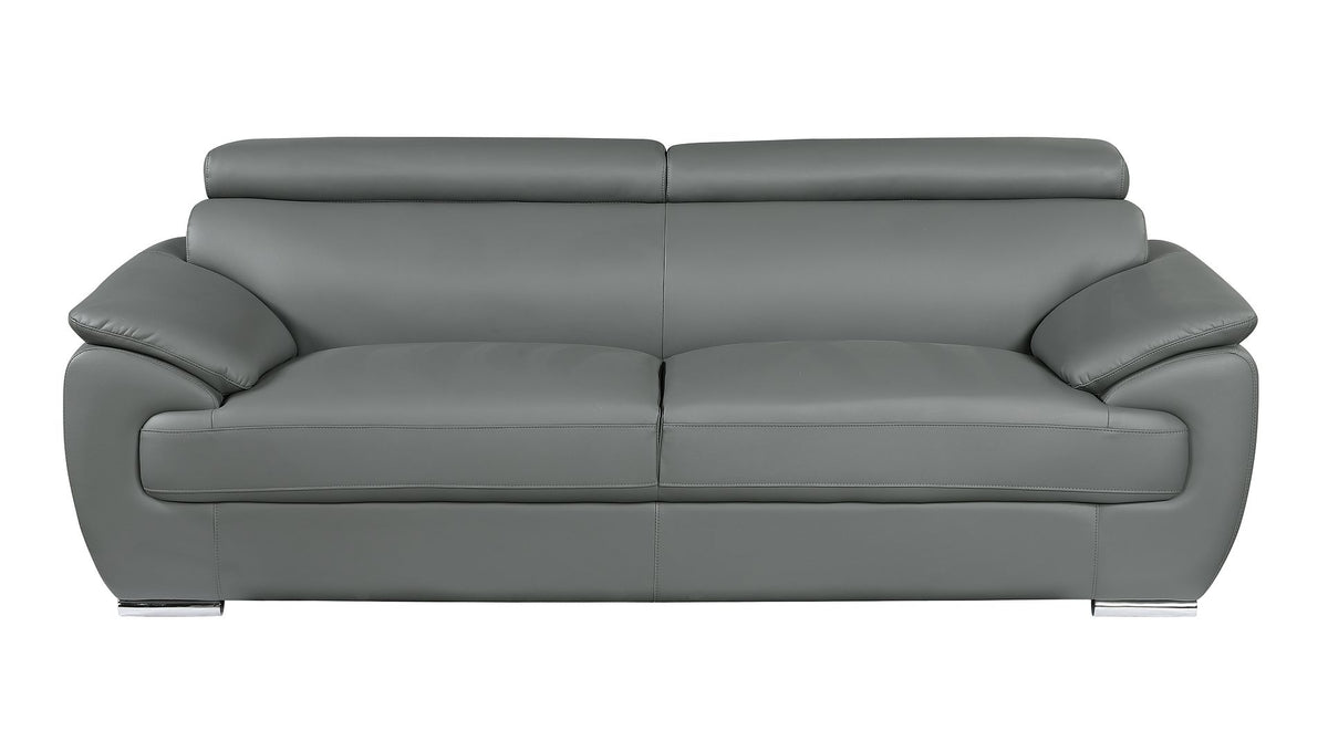 4571 Modern Genuine Leather 3-Piece Sofa Set - Dark Grey - SKU 4571-LV GRAY 3PC (S/L/C) - GROUP - view 3