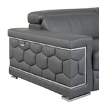 692 Divanitalia Chair with Adjustable Headrest in Top-grain Italian Leather - Dark Grey - SKU 692-CH-DARK GRAY - view 6