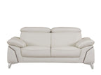 727 Divanitalia 3-Piece Sofa Set with Adjustable Headrest in Top-grain Italian Leather - White - SKU 727- WHITE 3PC (S/L/CH) - GROUP - view 6