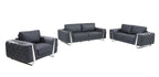 1050 Divanitalia 2-Piece Sofa Set in Top-grain Italian Leather - Dark Grey - SKU 1050-DK-GRAY-3PC - view 2