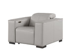 1208 Modular Leather Set with 6 Power Recliners & Power Headrests - Light Grey - SKU 1208-LT-GREY-7.6-HT-3PC - view 9
