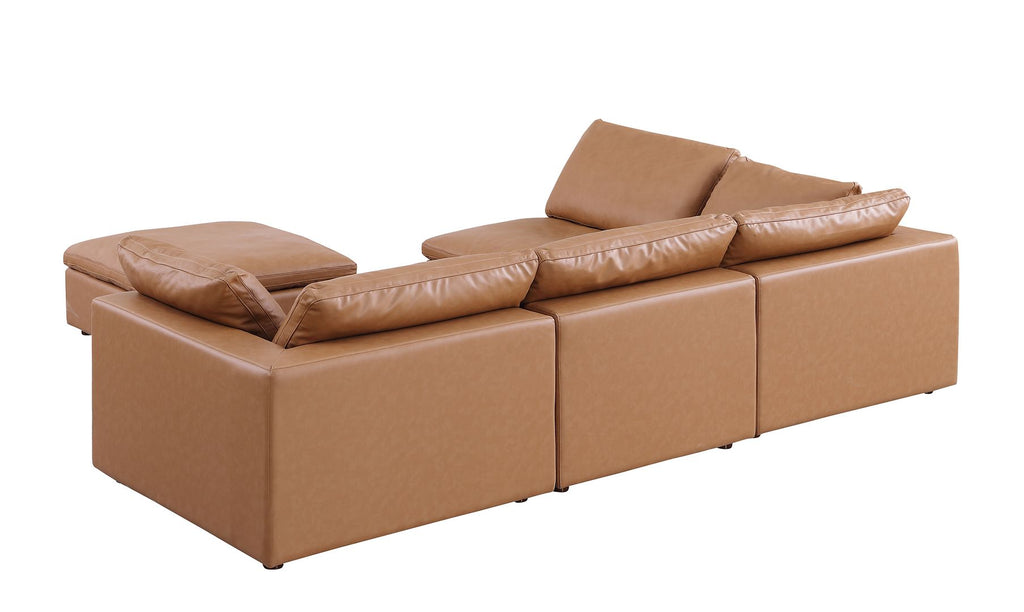 1100 Divanitalia 5-Piece Left Arm Facing 3-Seat Sectional Sofa - Top-grain Italian Leather