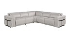1126 Divanitalia 5-Piece L-Shaped Sectional Sofa in Top Grain Italian Leather with 3 Power Recliners & Power Headrests - Light Grey - SKU 1126-LT-GREY-SEC-5PC-3PWR-SECTIONAL-GROUP - view 2