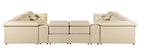 9762 DivanItalia Beige 12-Piece Sectional – Top Grain Italian Leather with 4 Power Recliners and 4 Consoles