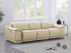 9762 DivanItalia Beige Top Grain Italian Leather Power Reclining Sofa with Dual Recliners