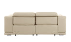 9762 DivanItalia Beige Top Grain Italian Leather Modular Loveseat