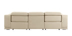9762 DivanItalia Beige Top Grain Italian Leather Power Reclining Sofa with Dual Recliners