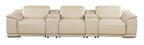 9762 DivanItalia Beige 5-Piece Modular Power Reclining Sofa – Top Grain Italian Leather