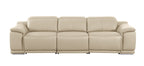 9762 DivanItalia Beige 6-Piece Modular Power Reclining Sofa Loveseat and Chair Set 6 Recliners Top Grain Italian Leather