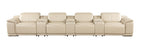 9762 DivanItalia Beige 7-Piece Modular Power Reclining Sofa – Top Grain Italian Leather