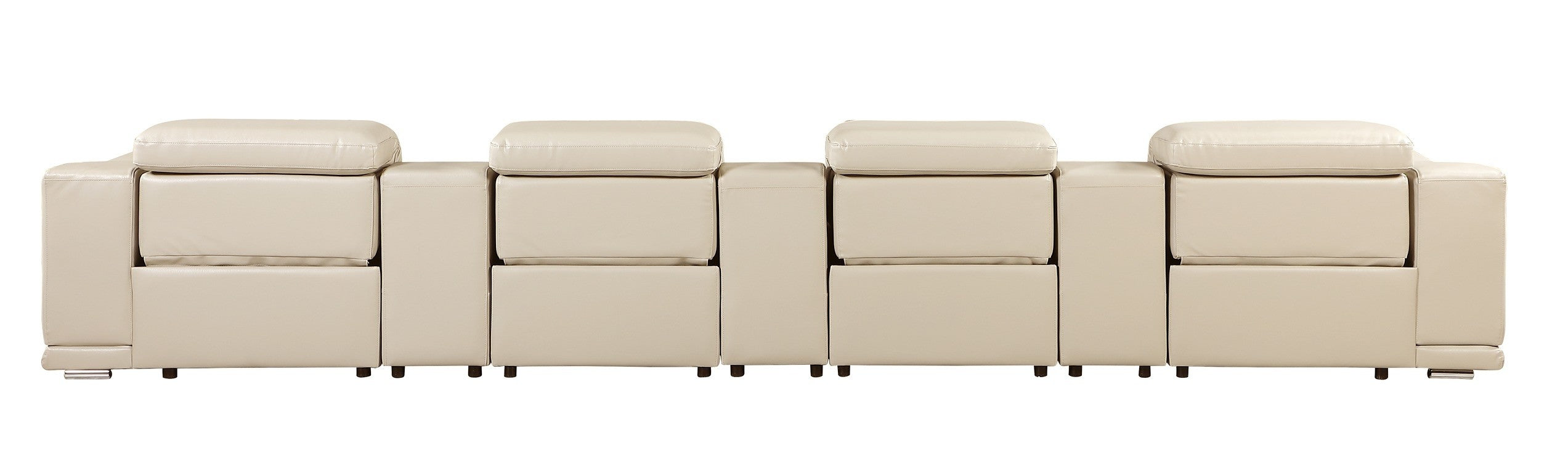 9762 DivanItalia Beige 7-Piece Modular Power Reclining Sofa – Top Grain Italian Leather
