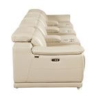 9762 DivanItalia Beige 7-Piece Modular Power Reclining Sofa – Top Grain Italian Leather