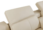 9762 DivanItalia Beige 8-Piece Sectional – Top Grain Italian Leather with 2 Power Recliners and 2 Consoles