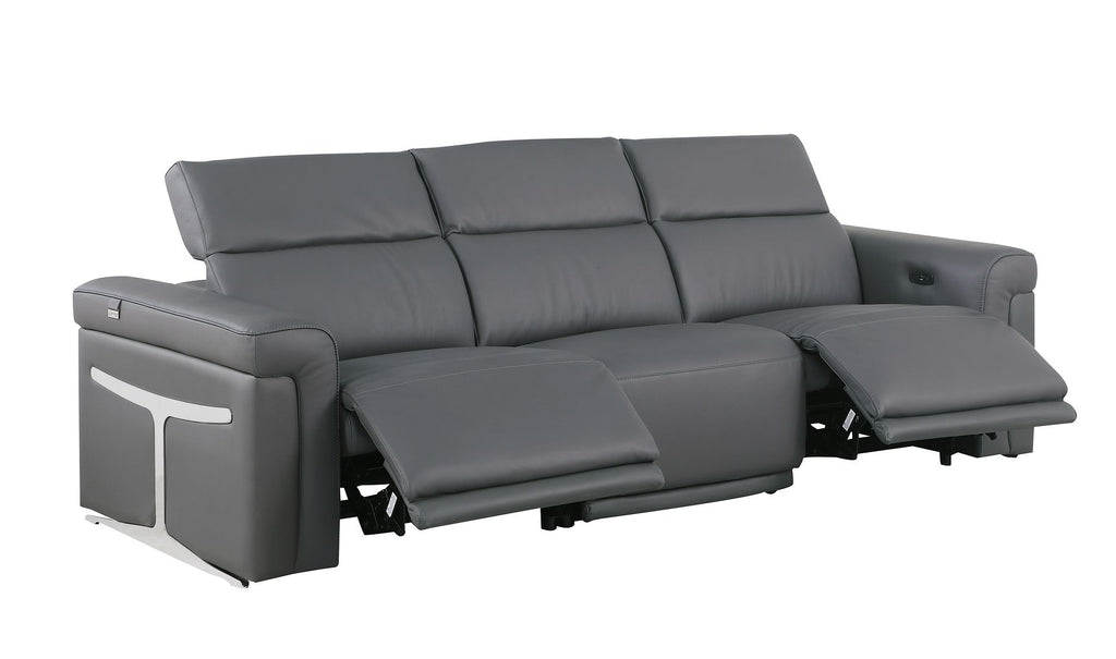 1126 Divanitalia 3-Piece Modular Power Reclining Sofa in Top Grain Italian Leather with 2 Power Recliners & Power Headrests